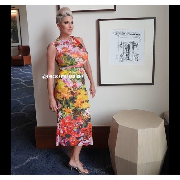 ZARA Draped Multicolor Midi Dress Blogger Fave NWT Size M - Picture 10 of 16